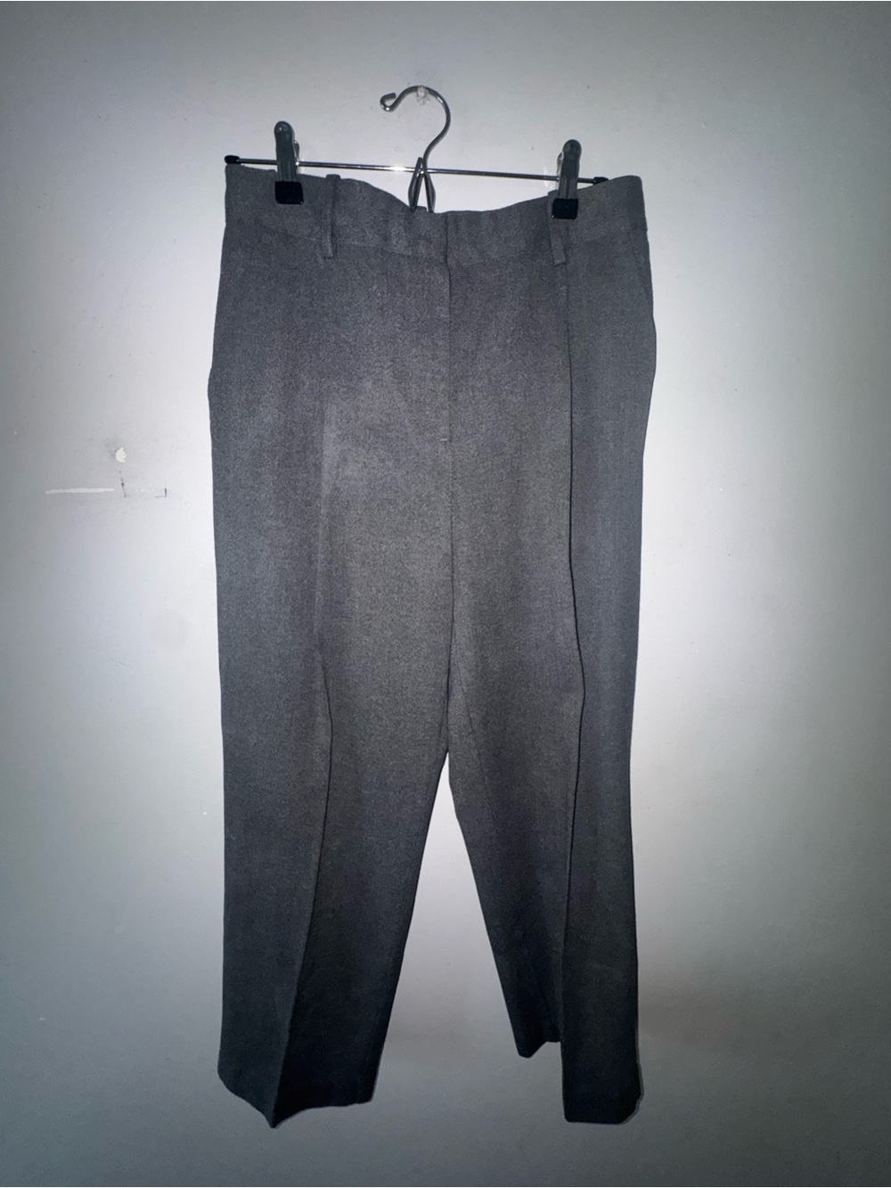Gray Dress Pants - Cropped Straight Fit